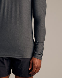 True ClassicCharcoal Heather Gray Long Sleeve Tall Active Crew