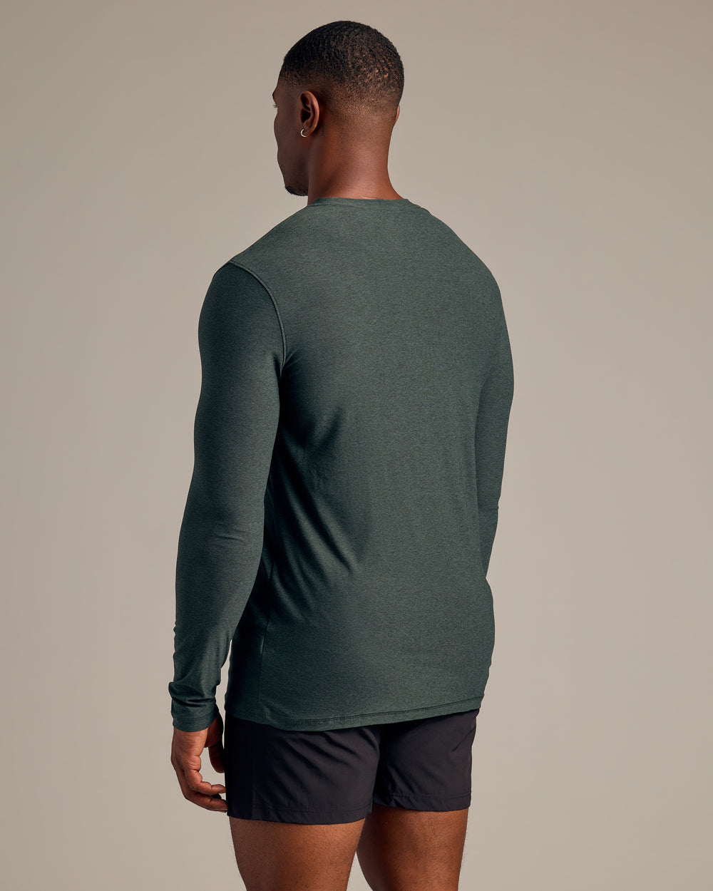 Dark Heather Forest Long Sleeve Tall Active Crew