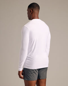 True ClassicWhite Long Sleeve Tall Active Crew