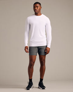 True ClassicWhite Long Sleeve Tall Active Crew