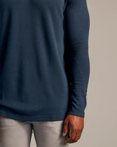 True ClassicNavy Long Sleeve Tall Waffle Crew