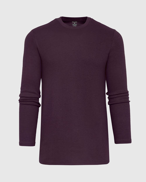 Plum Long Sleeve Tall Waffle Crew