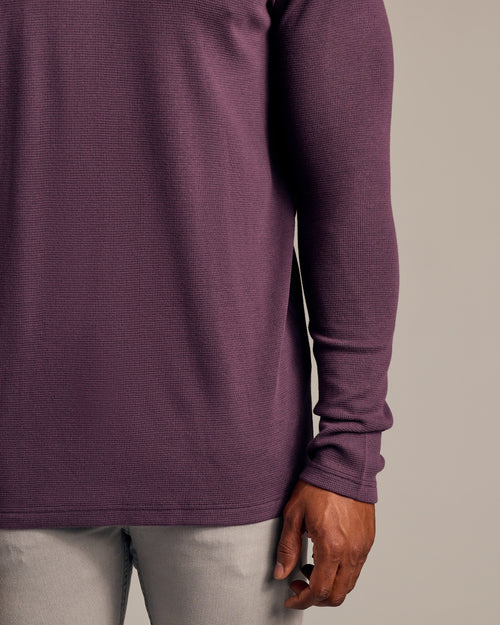 Plum Long Sleeve Tall Waffle Crew