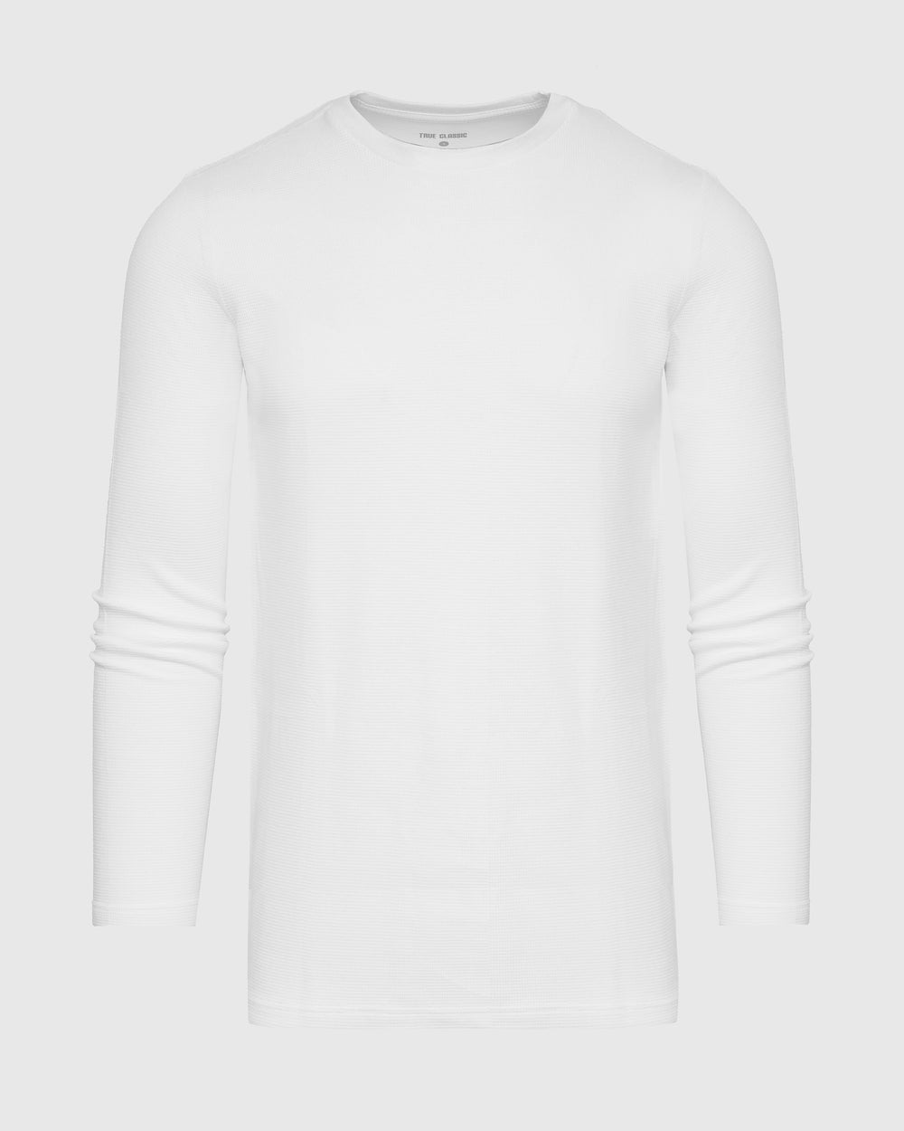 White Long Sleeve Tall Waffle Crew