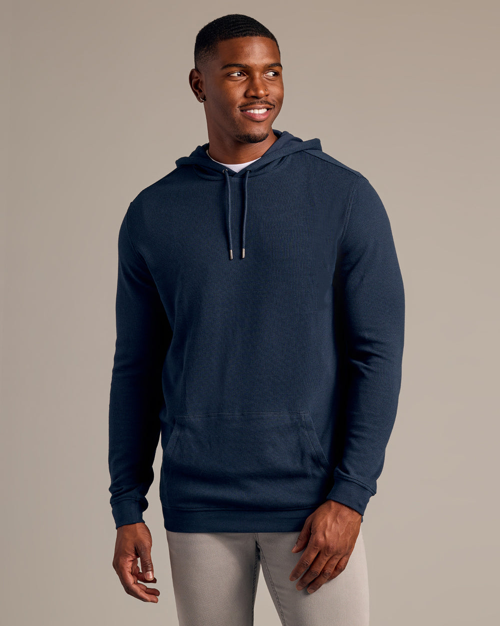 Navy Tall Waffle Hoodie