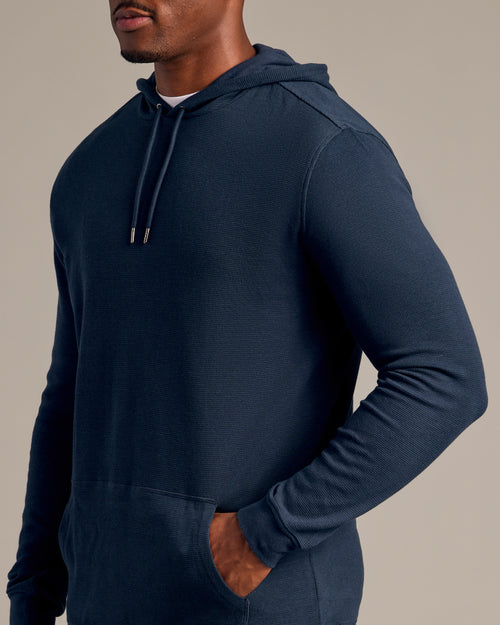 Navy Tall Waffle Hoodie