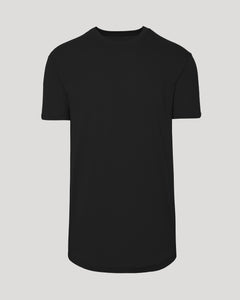 True ClassicBlack Short Sleeve Tall Curved Hem Crew