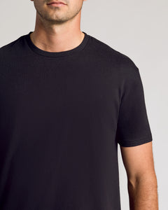 True ClassicAll Black Short Sleeve Tall Curved Hem Crew 6-Pack