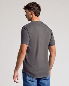 True ClassicCarbon Short Sleeve Tall Curved Hem Crew