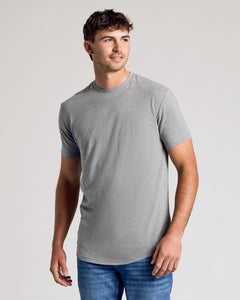 True ClassicHeather Gray Short Sleeve Tall Curved Hem Crew