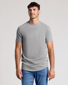 True ClassicHeather Gray Short Sleeve Tall Curved Hem Crew