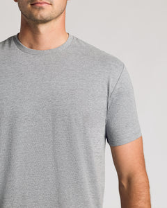 True ClassicHeather Gray Short Sleeve Tall Curved Hem Crew