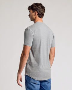 True ClassicHeather Gray Short Sleeve Tall Curved Hem Crew