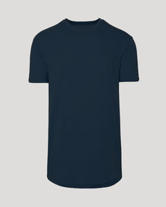 True ClassicNavy Short Sleeve Tall Curved Hem Crew