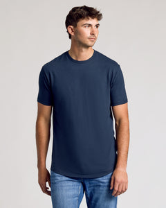 True ClassicNavy Short Sleeve Tall Curved Hem Crew