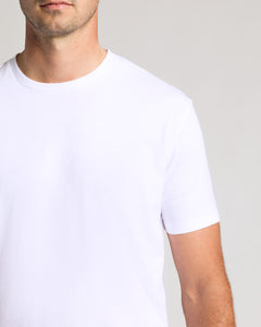 True ClassicAll White Short Sleeve Tall Curved Hem Crew 3-Pack