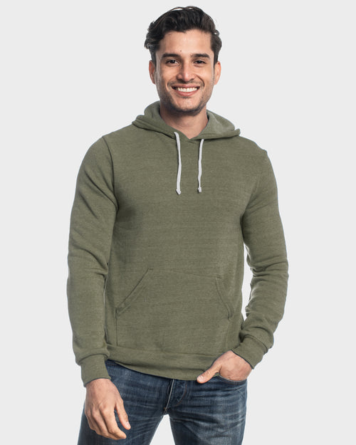 Military Green Fleece Pull Over Hoodie