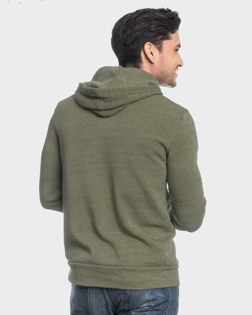 Military Green Fleece Pull Over Hoodie