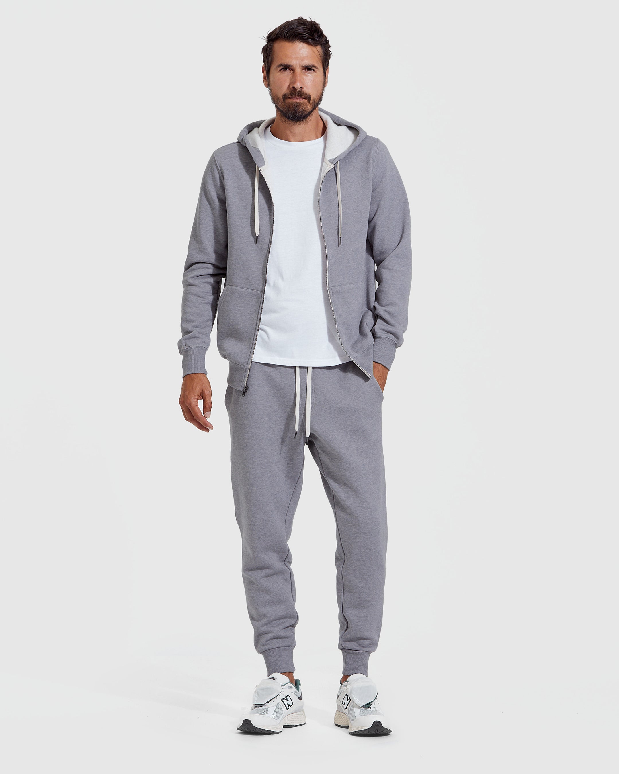 Heather Gray Fleece French Terry Zip Hoodie – True Classic