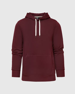 Sudadera con capucha tipo jersey de felpa francesa rojo caoba