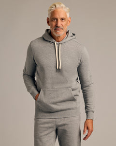 True ClassicMedium Heather Gray Fleece French Terry Pullover Hoodie