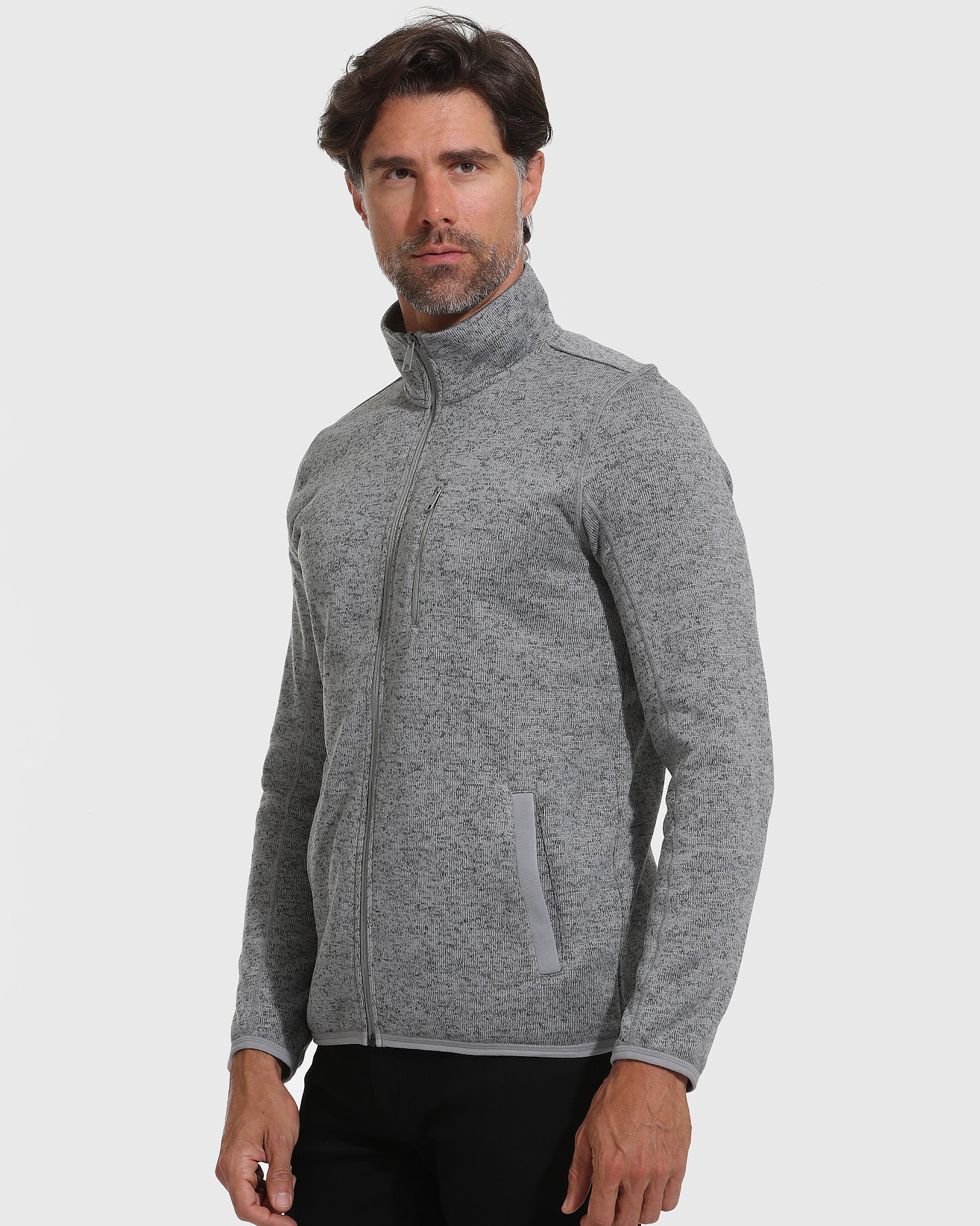 Grey sweater clearance jacket