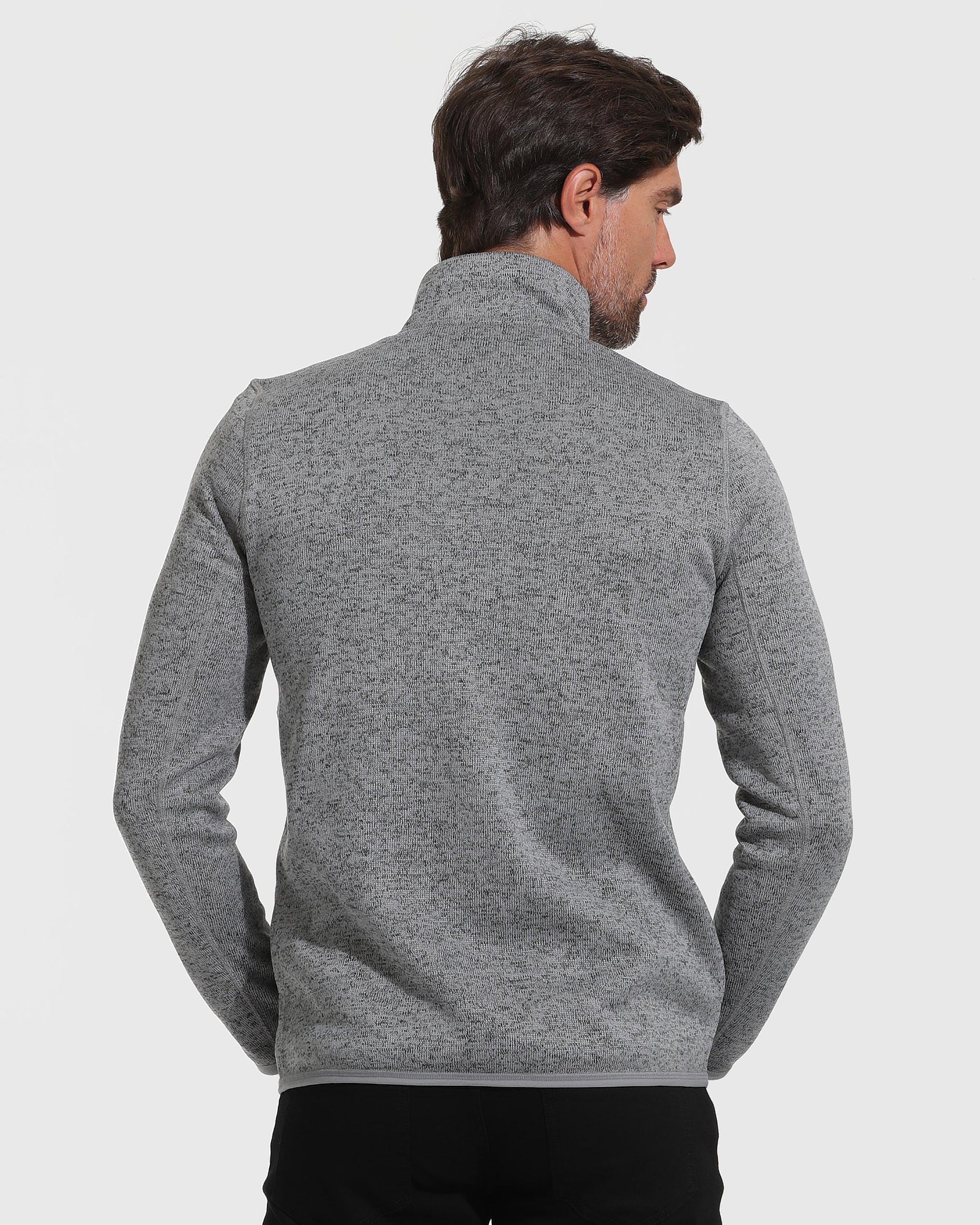 Gray Sweater Fleece Jacket | Gray Sweater Fleece Jacket | True Classic