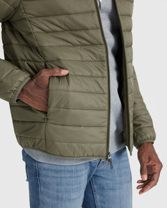 True ClassicMilitary Green Puffer Jacket