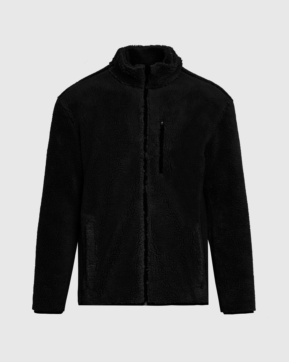 Black Sherpa Full Zip Jacket