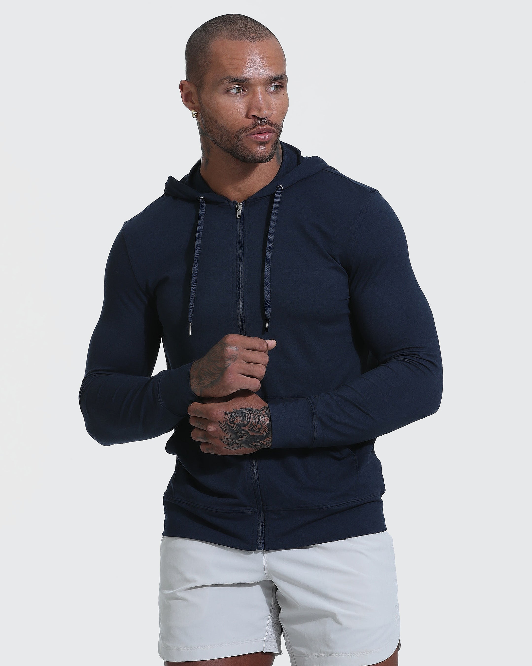 Heather Navy Active Comfort Full Zip Hoodie | Heather Navy Active ...