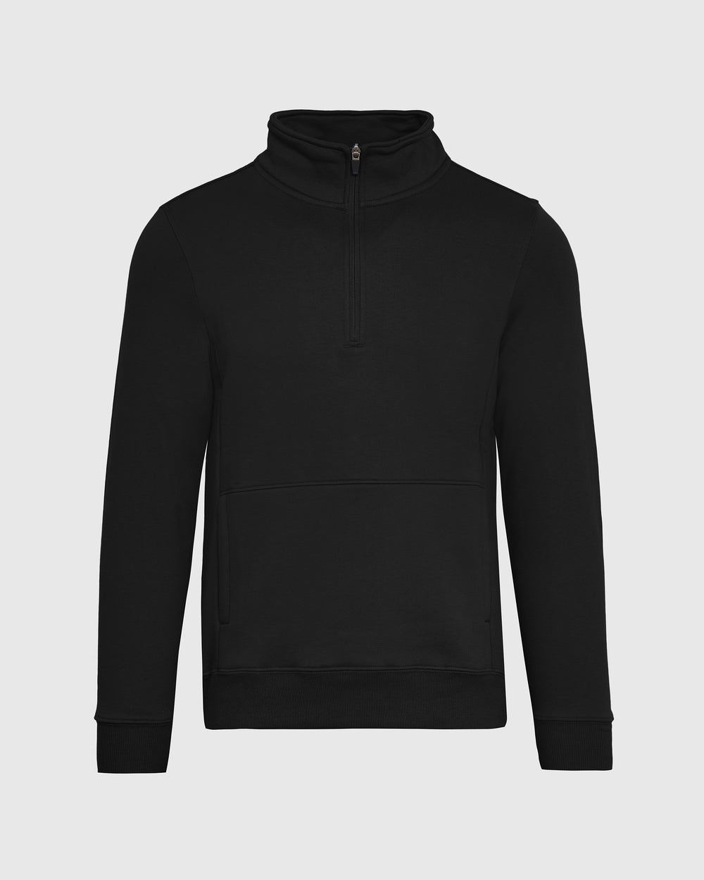 Black Half Zip Fleece Sweatshirt