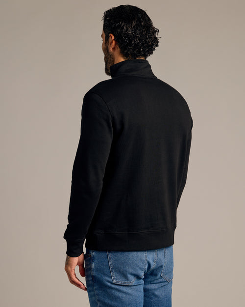 Black Half Zip Fleece Sweatshirt