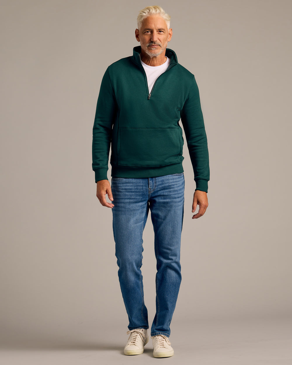 Emerald Half Zip Fleece Sweatshirt