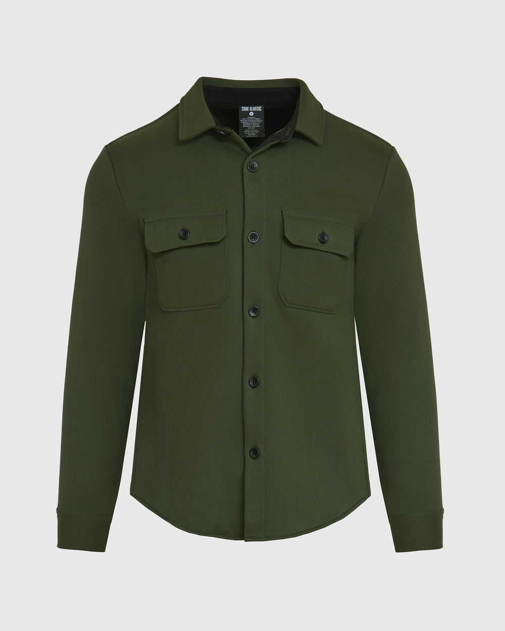 Dark Olive Fleece Shirt Jacket