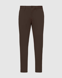 True ClassicPantalón chino de sarga ajustado marrón oscuro