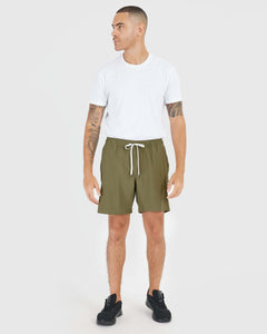 True ClassicMilitary Green Active Quick Dry Shorts with Liner