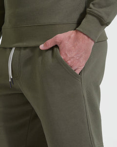 True ClassicMilitary Green Fleece French Terry Shorts