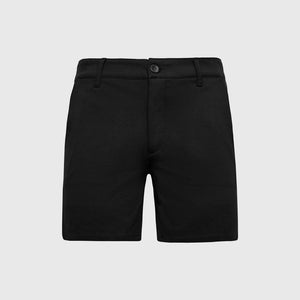 True ClassicPantalones cortos chinos negros de punto cómodos de 7 pulgadas