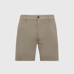 Pantalones cortos chinos de punto cómodos caqui de 7 pulgadas