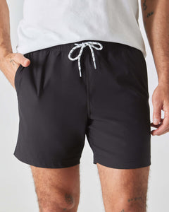 True Classic6" Black Swim Trunk