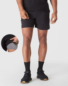 True Classic17 cm 2-in-1-Trainingsshorts in Schwarz