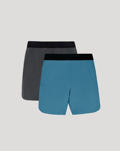 True Classic7" Carbon & Sapphire Active Training Shorts 2-Pack