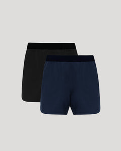 True Classic7" Black and Navy Active Training Shorts 2-Pack