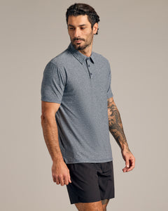 True ClassicHeather Navy Active Short Sleeve Polo