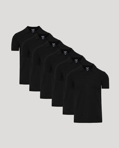 True ClassicAll Black Short Sleeve Sweater Polo 6-Pack