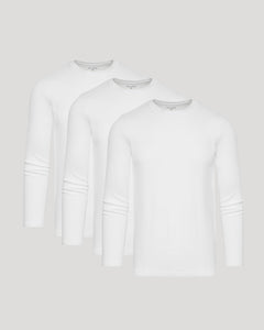 True ClassicAll White Waffle Long Sleeve Crew 3-Pack