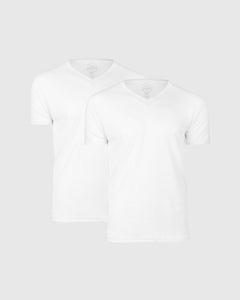 True ClassicAll White V-Neck 2-Pack