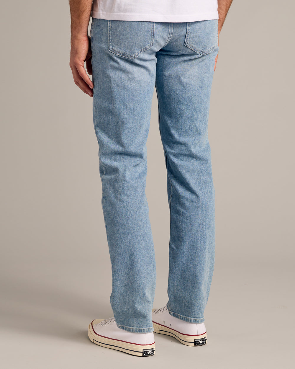 Light Indigo Wash Straight Authentic Denim Jeans