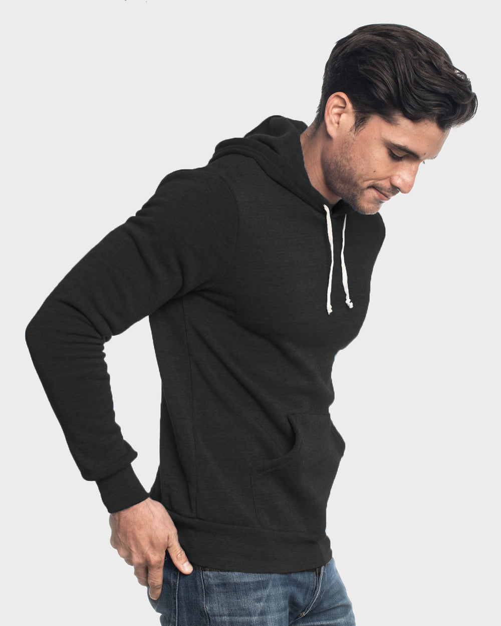 Black Pullover Fleece Hoodie