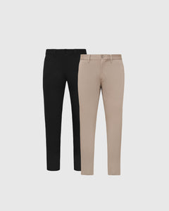 True ClassicBlack & Khaki Slim Twill Chino Pant 2-Pack